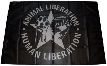 Fahne "Animal liberation - human liberation"