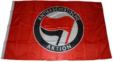 Fahne "Antifaschistische Aktion / rot-schwarz"