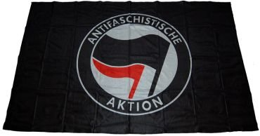 Fahne "Antifaschistische Aktion / schwarz-rot 1"