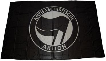 Fahne "Antifaschistische Aktion / schwarz-schwarz"