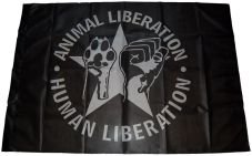 Fahne "Animal liberation - human liberation"