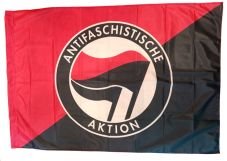 Fahne "Antifaschistische Aktion / schwarz-rot 2"