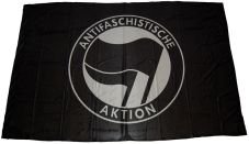Fahne "Antifaschistische Aktion / schwarz-schwarz"